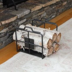 12.5 In. L Graphite Wright Design Wood Holder -Fire Place Store achla designs firewood racks lcw 16 4f 1000