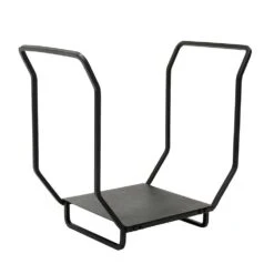 18 In. W Black Sturdy Firewood Storage Rack