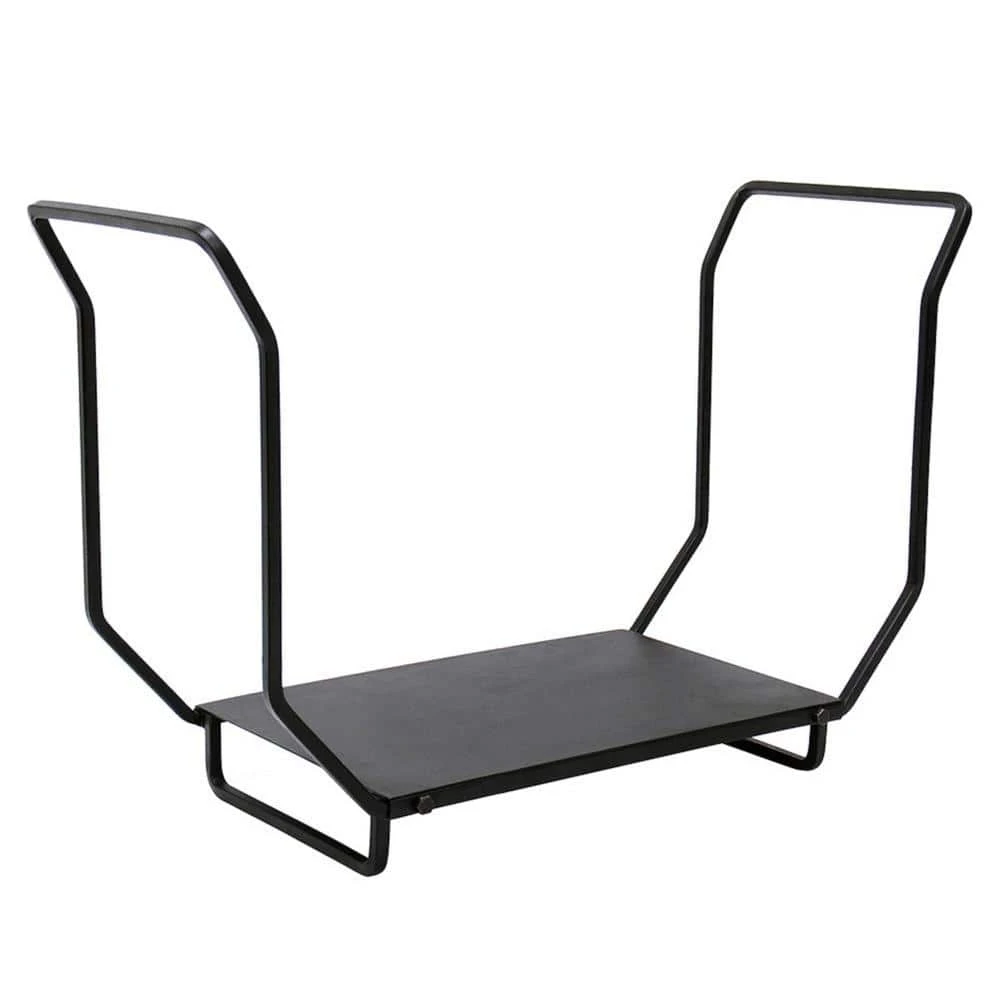 24 In. W Black Sturdy Firewood Storage Rack 1 24 In. W Black Sturdy Firewood Storage Rack