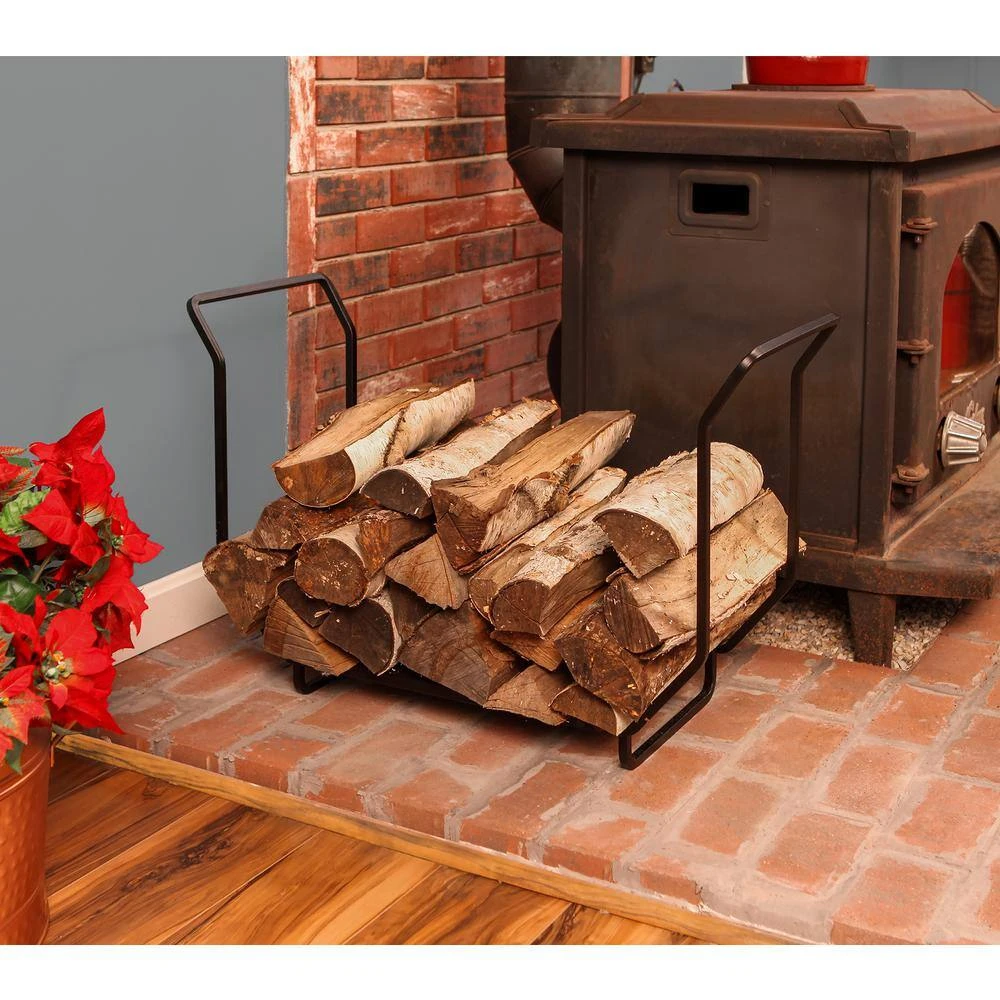 24 In. W Black Sturdy Firewood Storage Rack 2 24 In. W Black Sturdy Firewood Storage Rack - Image 2