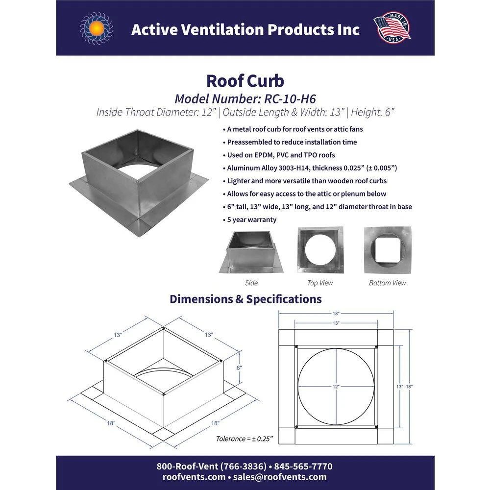Box Is 13 In. Wide X 13 In. Long X 6 In. High Aluminum Roof Curb 3 Box Is 13 In. Wide X 13 In. Long X 6 In. High Aluminum Roof Curb - Image 3
