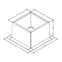 Box Is 17 In. Wide X 17 In. Long X 12 In. High Aluminum Roof Curb -Fire Place Store active ventilation rooftop venting rc 14 h12 fa 1000