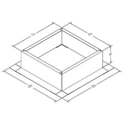 Box Is 17 In. Wide X 17 In. Long X 6 In. High Aluminum Roof Curb -Fire Place Store active ventilation rooftop venting rc 14 h6 66 1000