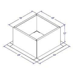 Box Is 19 In. Wide X 19 In. Long X 12 In. High Aluminum Roof Curb 14 Box Is 19 In. Wide X 19 In. Long X 12 In. High Aluminum Roof Curb -Fire Place Store active ventilation rooftop venting rc 16 h12 fa 1000