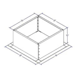 Box Is 23 In. Wide X 23 In. Long X 12 In. High Aluminum Roof Curb -Fire Place Store active ventilation rooftop venting rc 20 h12 fa 1000