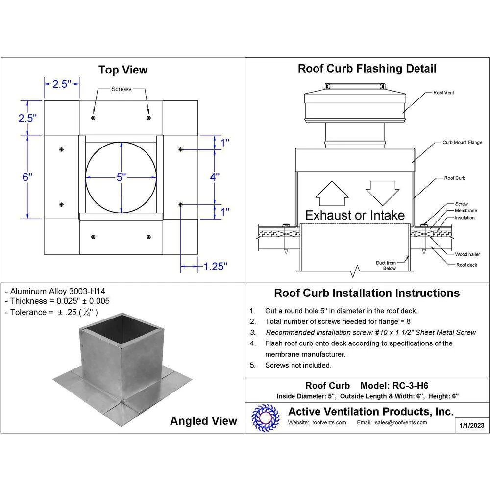 Box Is 6 In. Wide X 6 In. Long X 6 In. High Aluminum Roof Curb 2 Box Is 6 In. Wide X 6 In. Long X 6 In. High Aluminum Roof Curb - Image 2