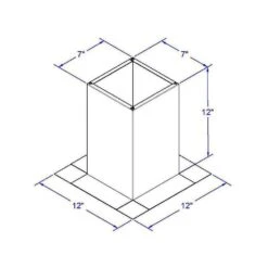 Box Is 7 In. Wide X 7 In. Long X 12 In. High Aluminum Roof Curb -Fire Place Store active ventilation rooftop venting rc 4 h12 76 1000