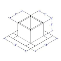 Box Is 7 In. Wide X 7 In. Long X 6 In. High Aluminum Roof Curb -Fire Place Store active ventilation rooftop venting rc 4 h6 fa 1000