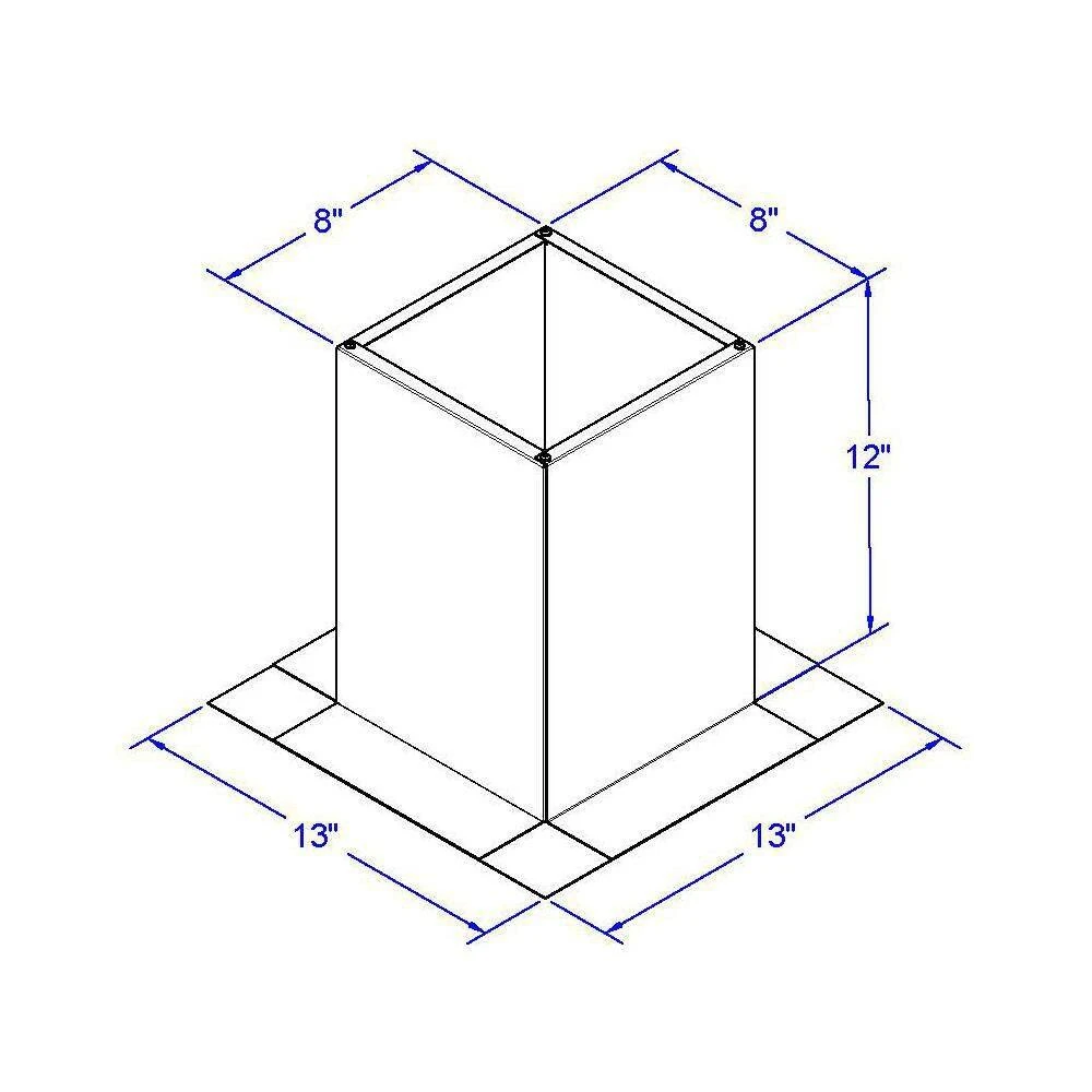 Box Is 8 In. Wide X 8 In. Long X 12 In. High Aluminum Roof Curb 8 Box Is 8 In. Wide X 8 In. Long X 12 In. High Aluminum Roof Curb - Image 8
