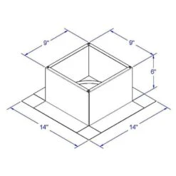 Box Is 9 In. Wide X 9 In. Long X 6 In. High Aluminum Roof Curb -Fire Place Store active ventilation rooftop venting rc 6 h6 76 1000