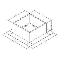 Box Is 12 In. Wide X 12 In. Long X 6 In. High Aluminum Roof Curb -Fire Place Store active ventilation rooftop venting rc 9 h6 76 1000