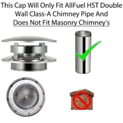6 In. Rain Cap With Bird Mesh 3/4 In. For Double Wall Chimney Pipe -Fire Place Store allfuel hst chimney caps bl ev rb sht6rc01 1f 1000