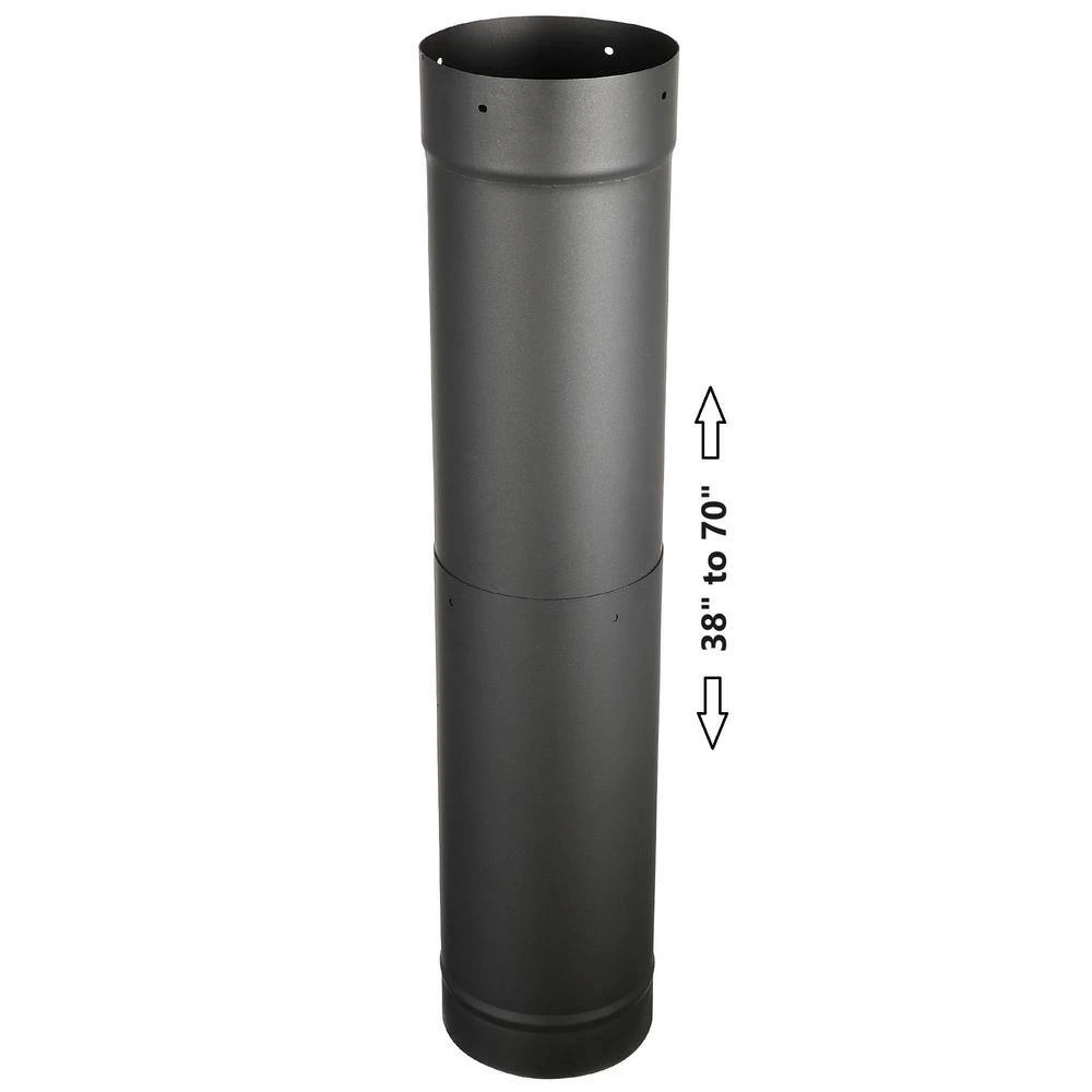AllFuel 6 In. X 38 In. Single Wall Telescoping 38 To 70 Stove Chimney Pipe 2 AllFuel 6 In. X 38 In. Single Wall Telescoping 38 To 70 Stove Chimney Pipe - Image 2