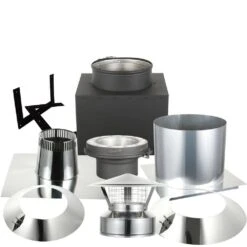 AllFuel 6 In. X 24 In. Double Wall Through The Attic Chimney Pipe Starter Kit For Flat Roof Installations
