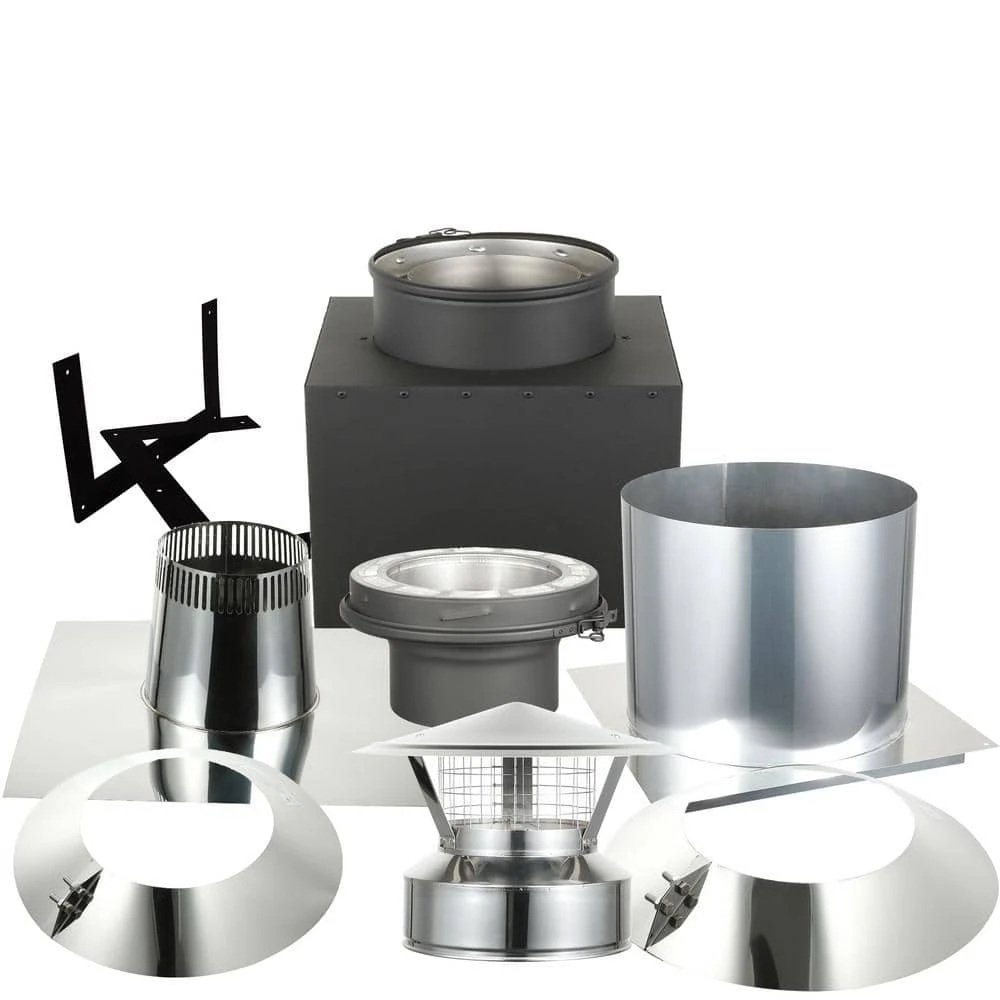 AllFuel 6 In. X 24 In. Double Wall Through The Attic Chimney Pipe Starter Kit For Flat Roof Installations 1 AllFuel 6 In. X 24 In. Double Wall Through The Attic Chimney Pipe Starter Kit For Flat Roof Installations