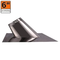 6 In. 7/12 - 12/12 Pitch Roof Flashing For Double Wall Chimney Pipe