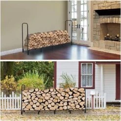 8 Ft. Heavy-Duty Indoor Outdoor Firewood Rack Log Rack Wood Rack -Fire Place Store alpulon firewood racks zmwv225 76 1000