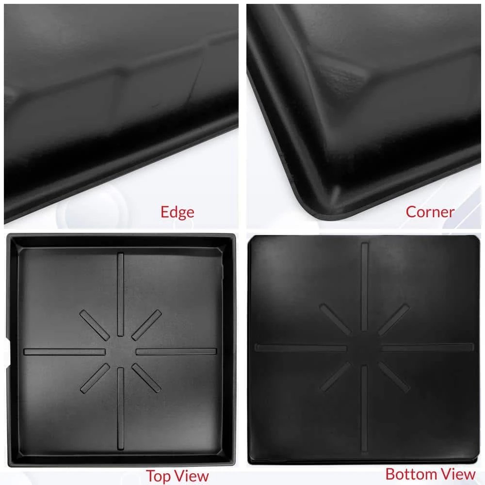 36 In. X 36 In. Heavy Duty Plastic HVAC Condensate Drain Pan With Drain Hose Adapter 3 36 In. X 36 In. Heavy Duty Plastic HVAC Condensate Drain Pan With Drain Hose Adapter - Image 3