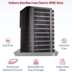 62 In. X 32 In. Steel Drain Pan For Gas And Electric HVAC Units With Drain Hose Adapter -Fire Place Store american built pro grow room ventilation cdp6030gs 1f 1000