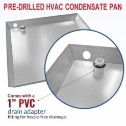 62 In. X 32 In. Steel Drain Pan For Gas And Electric HVAC Units With Drain Hose Adapter -Fire Place Store american built pro grow room ventilation cdp6030gs 4f 1000