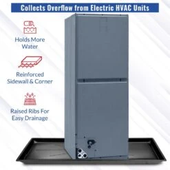 64 In. X 34 In. Heavy Duty Plastic HVAC Condensate Drain Pan W/ Drain Hose Adapter -Fire Place Store american built pro grow room ventilation cpd6030 p1 fa 1000