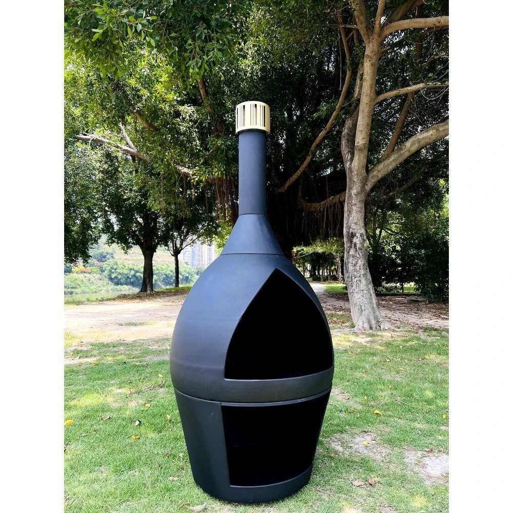 55.11 In. H Outdoor Fireplace Wood Chiminea Burning Fire Pits With Wood Storage 3 55.11 In. H Outdoor Fireplace Wood Chiminea Burning Fire Pits With Wood Storage - Image 3