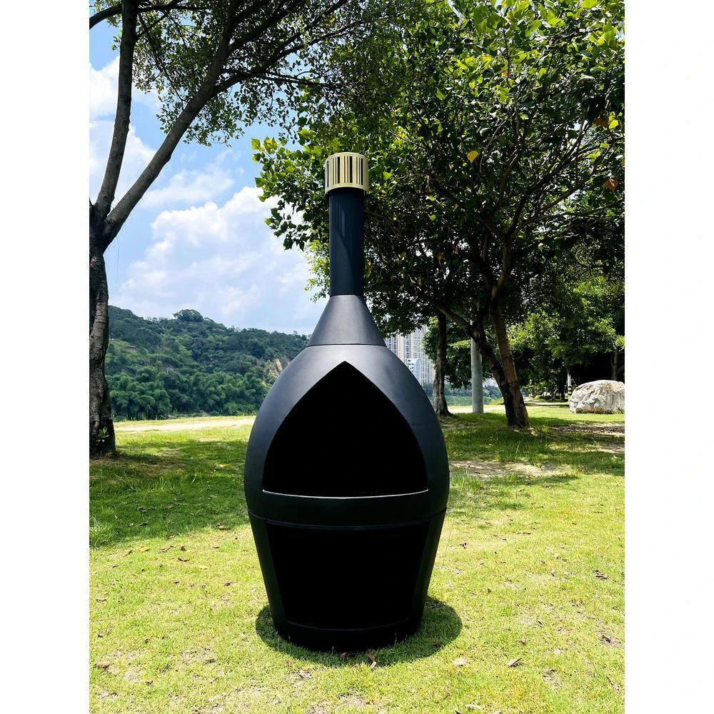 55.11 In. H Outdoor Fireplace Wood Chiminea Burning Fire Pits With Wood Storage 8 55.11 In. H Outdoor Fireplace Wood Chiminea Burning Fire Pits With Wood Storage - Image 8