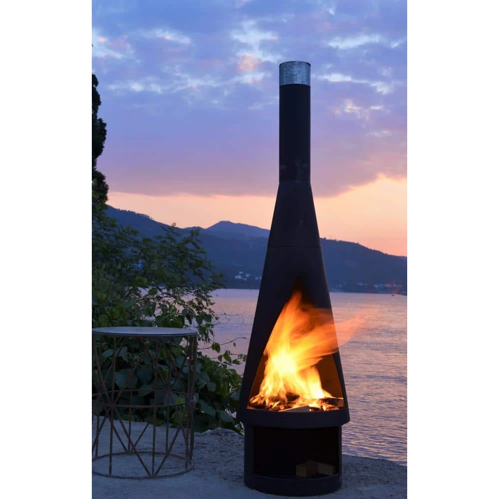 58 In. Outdoor Fireplace Wood Chiminea Burning Fire Pit With Wood Storage 1 58 In. Outdoor Fireplace Wood Chiminea Burning Fire Pit With Wood Storage