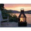 42 In. Outdoor Fireplace Wood Chiminea Burning Fire Pits With Wood Storage