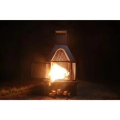 42 In. Outdoor Fireplace Wood Chiminea Burning Fire Pits With Wood Storage -Fire Place Store amity trun llc chimineas pf02frisco 66 1000