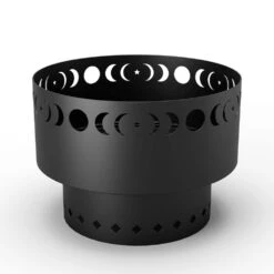 23 In. Dia Moon Phase Outdoor Wood Burning Fire Stove With Cover -Fire Place Store amity trun llc outdoor fireplaces pf04wonder3 1f 1000