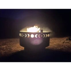 23 In. Dia Moon Phase Outdoor Wood Burning Fire Stove With Cover -Fire Place Store amity trun llc outdoor fireplaces pf04wonder3 31 1000