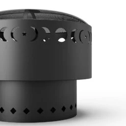 23 In. Dia Moon Phase Outdoor Wood Burning Fire Stove With Cover -Fire Place Store amity trun llc outdoor fireplaces pf04wonder3 4f 1000