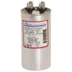 Round USA Made Motor Run Capacitor, 40 MFD, 370/440 VAC