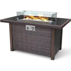 50,000 BTU Wicker-Woven Volcano Fire Table