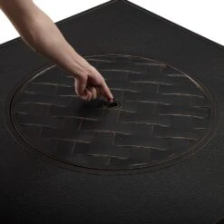 Henley 42 In. X 24.5 In. Square Aluminum LPGNG Fire Pit Kit -Fire Place Store antique bronze fire sense fire pit kits 63225 4f 1000