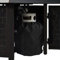 Henley 42 In. X 24.5 In. Square Aluminum LPGNG Fire Pit Kit -Fire Place Store antique bronze fire sense fire pit kits 63225 76 1000