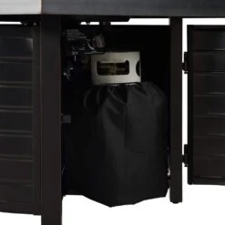 Yorke 42 In. X 24.5 In. Square Aluminum LPG Gas Fire Pit Kit In Antique Bronze -Fire Place Store antique bronze fire sense gas fire pits 63226 76 1000