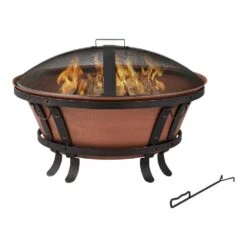 Whitlock 34 In. W Antique Bronze Cast Iron Wood Outdoor Fire Pit With Screen And Poker Included 15 Whitlock 34 In. W Antique Bronze Cast Iron Wood Outdoor Fire Pit With Screen And Poker Included -Fire Place Store antique bronze hampton bay wood burning fire pits ft 116 1f 1000