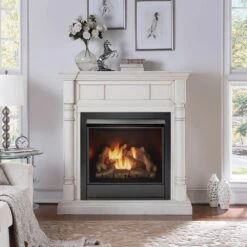 FDI32R-M-AW Full Size Dual Fuel Ventless Fireplace - 32,000 BTU, Remote Control, Antique White Finish -Fire Place Store antique white duluth forge gas fireplaces 179200 31 1000