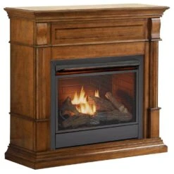 26,000 BTU Vent Free Natural Gas Fireplace System And Apple Spice Mantel With Thermostat 8 26,000 BTU Vent Free Natural Gas Fireplace System And Apple Spice Mantel With Thermostat -Fire Place Store apple spice duluth forge gas fireplaces 170623 c3 1000