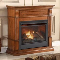 Dual Fuel Ventless Gas Fireplace - 26,000 BTU, T-Stat Control, Apple Spice Finish, Model DFS-300T-3AS -Fire Place Store apple spice duluth forge gas fireplaces 179208 31 1000