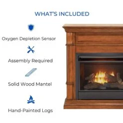 Dual Fuel Ventless Gas Fireplace - 26,000 BTU, T-Stat Control, Apple Spice Finish, Model DFS-300T-3AS -Fire Place Store apple spice duluth forge gas fireplaces 179208 44 1000