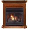 Dual Fuel Ventless Gas Fireplace With Mantel - 32,000 BTU, Remote Control, Apple Spice Finish