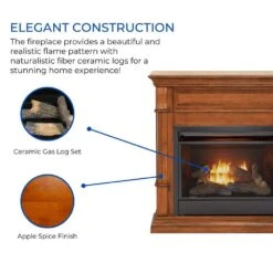 Dual Fuel Ventless Gas Fireplace - 26,000 BTU, Remote Control, Apple Spice Finish, Model DFS-300R-3AS -Fire Place Store apple spice duluth forge gas fireplaces 179256 c3 1000