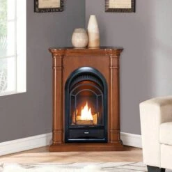 FS100T-3AS Ventless Fireplace System 10K BTU Duel Fuel Thermostat Insert And Apple Spice Mantel -Fire Place Store apple spice procom gas fireplaces 170193 4f 1000