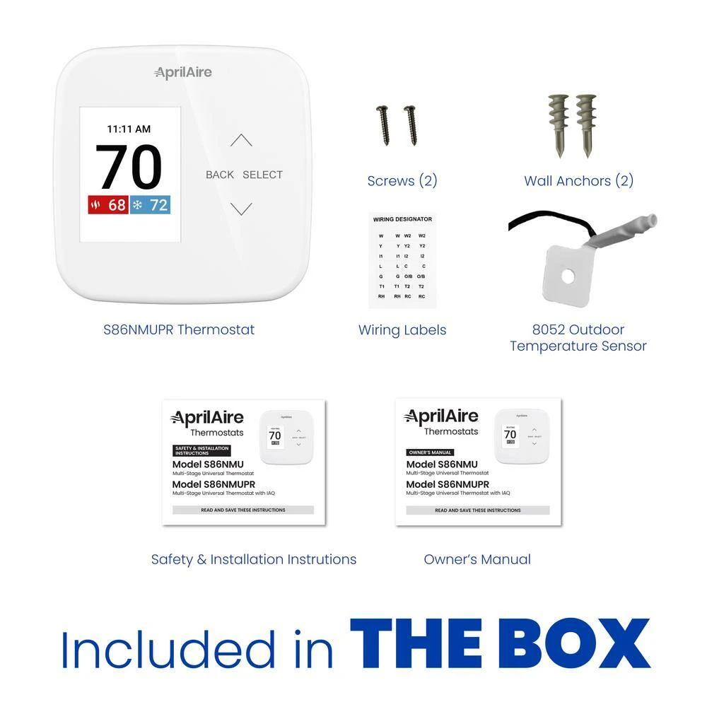 S86NMUPR 7-Day Universal Programmable Thermostat With Color Screen And Humidity/Ventilation Control 7 S86NMUPR 7-Day Universal Programmable Thermostat With Color Screen And Humidity/Ventilation Control - Image 7