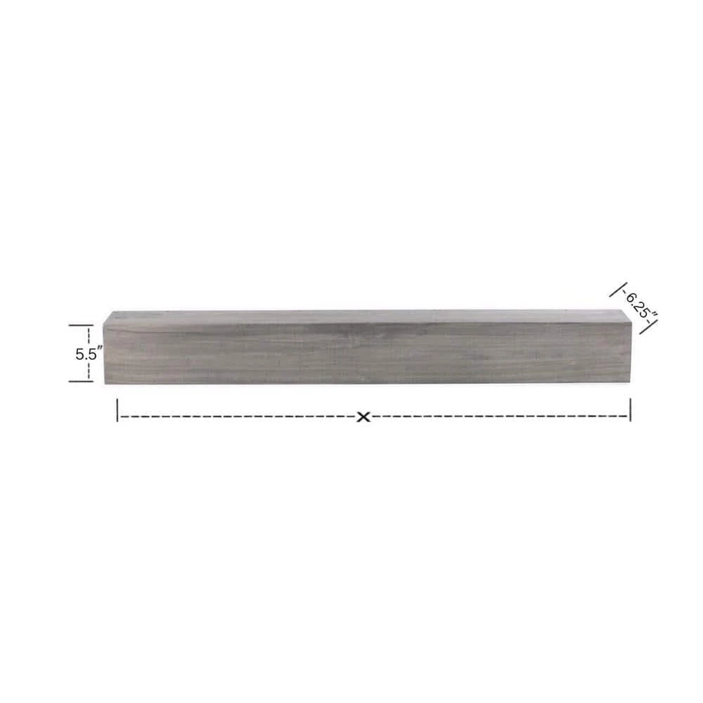36 In. W X 5.5 In. H X 6.25 In. D Ash Gray Modern Farmhouse Fireplace Cap-Shelf Mantel 8 36 In. W X 5.5 In. H X 6.25 In. D Ash Gray Modern Farmhouse Fireplace Cap-Shelf Mantel - Image 8