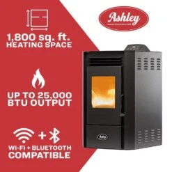 Ashley 1800 Sq. Ft. Pedestal Pellet Stove 40 Lb. Hopper - Wi-Fi -Fire Place Store ashley hearth products pellet stoves ap5613 w c3 1000