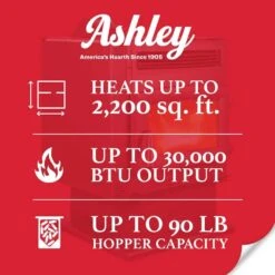 Ashley 2200 Sq. Ft. Pedestal Pellet Stove 90 LB. Hopper-Wi-Fi 12 Ashley 2200 Sq. Ft. Pedestal Pellet Stove 90 LB. Hopper-Wi-Fi -Fire Place Store ashley hearth products pellet stoves ap5617 w c3 1000